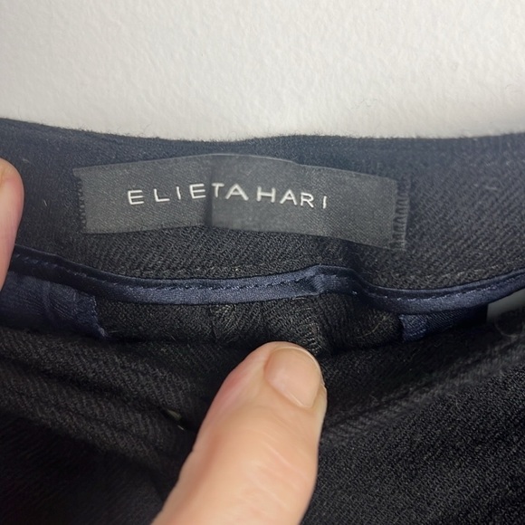 Elie Tahari Women's Size 6 Black Wool Blend Faux Leather Seams Classic Chic - Picture 10 of 15